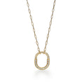18K Tiffany Lock Pendant Pave Diamonds Necklace