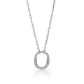 18K Tiffany Lock Pendant Pave Diamonds Necklace