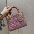 DIOR MINI LADY BAG 17 PINK PATENT CALFSKIN