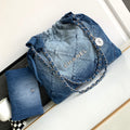CHANEL HOBO 39CM JEAN SILVER HARDWARE
