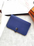 HERMES DOGON WALLET 20 AZURE CALFSKIN