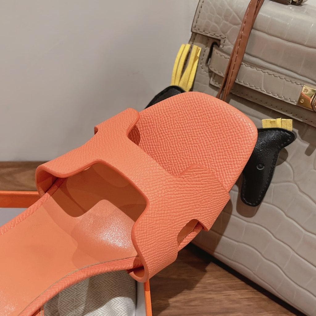 HERMES SLINGBACK SANDAL ETERNITE 105 CANTALOUPE LAMBSKIN