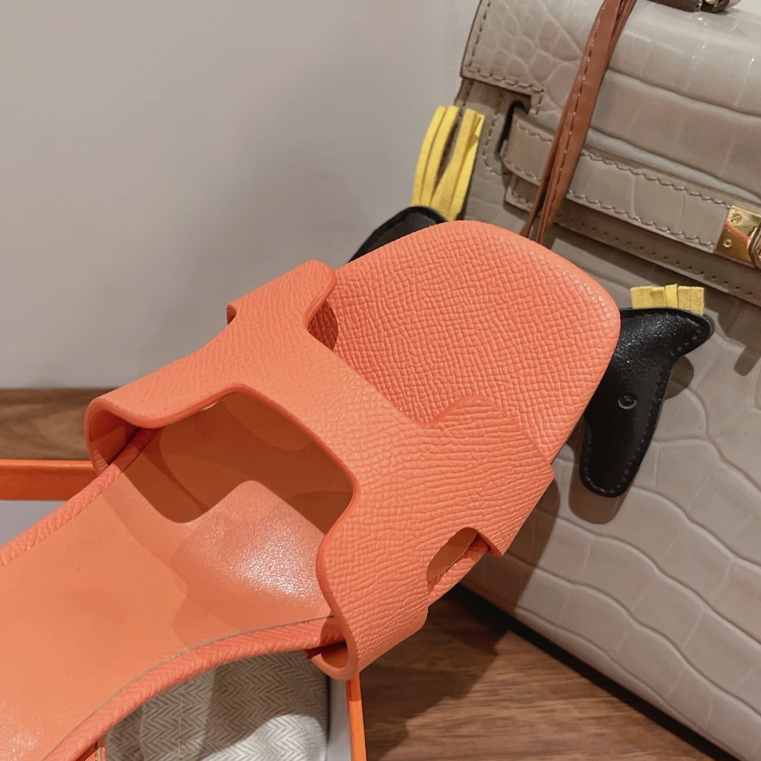 HERMES SLINGBACK SANDAL ETERNITE 105 CANTALOUPE LAMBSKIN
