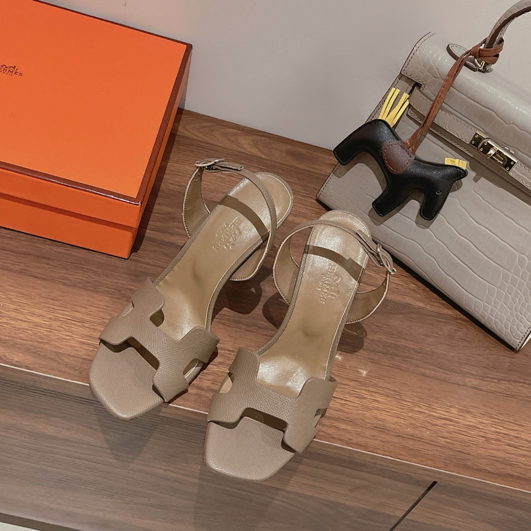 HERMES SLINGBACK SANDAL ETERNITE 105 CAMEL LAMBSKIN