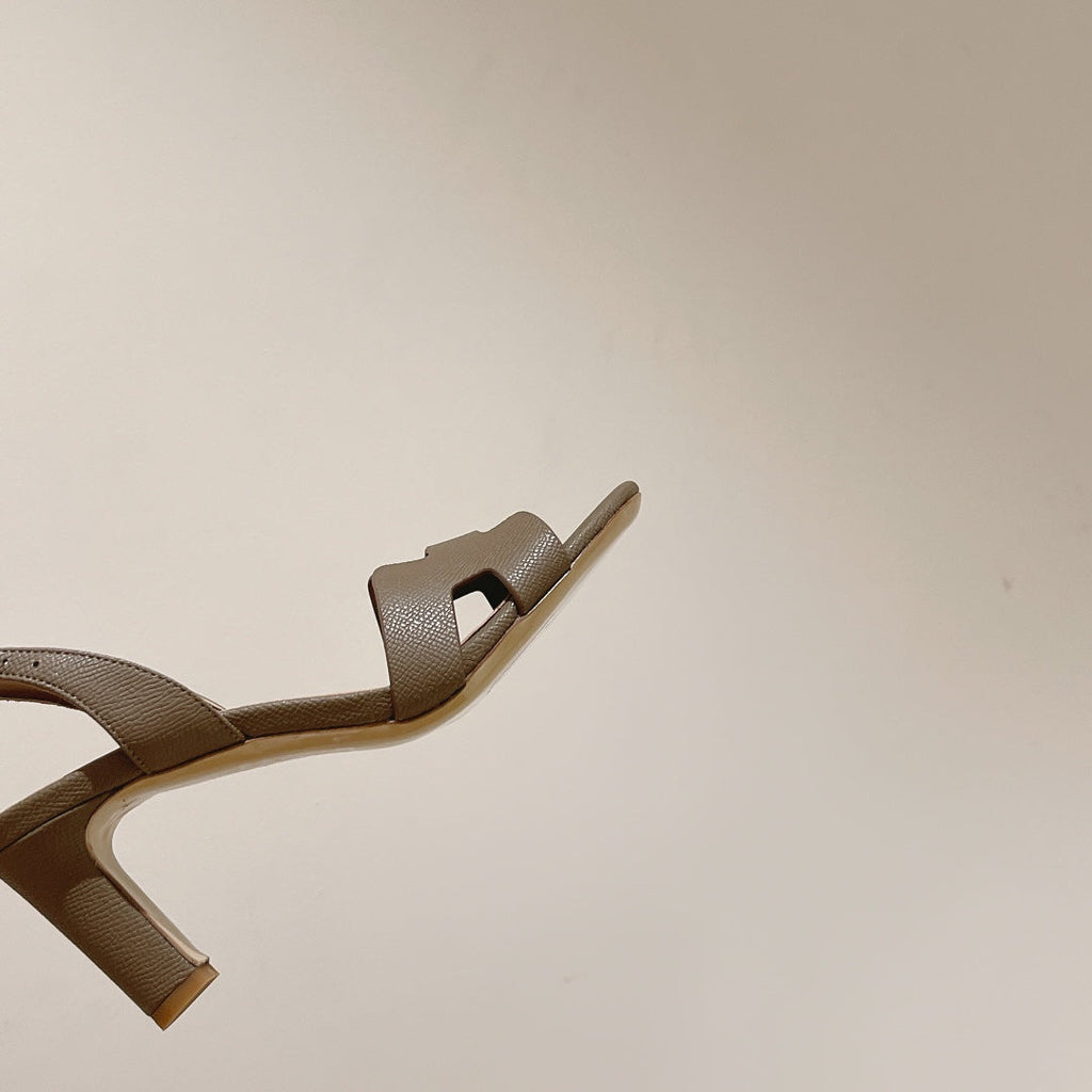 HERMES SLINGBACK SANDAL ETERNITE 75 CAMEL LAMBSKIN