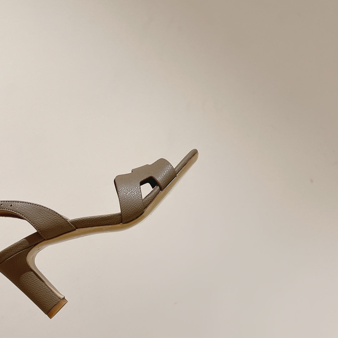 HERMES SLINGBACK SANDAL ETERNITE 75 CAMEL LAMBSKIN