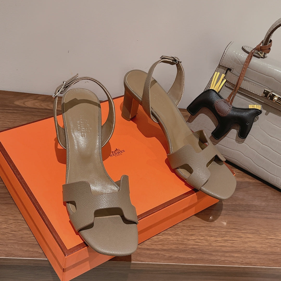 HERMES SLINGBACK SANDAL ETERNITE 75 CAMEL LAMBSKIN