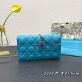 DIOR CARO SLIM POUCH 21 BAG IN SKY BLUE CALFSKIN