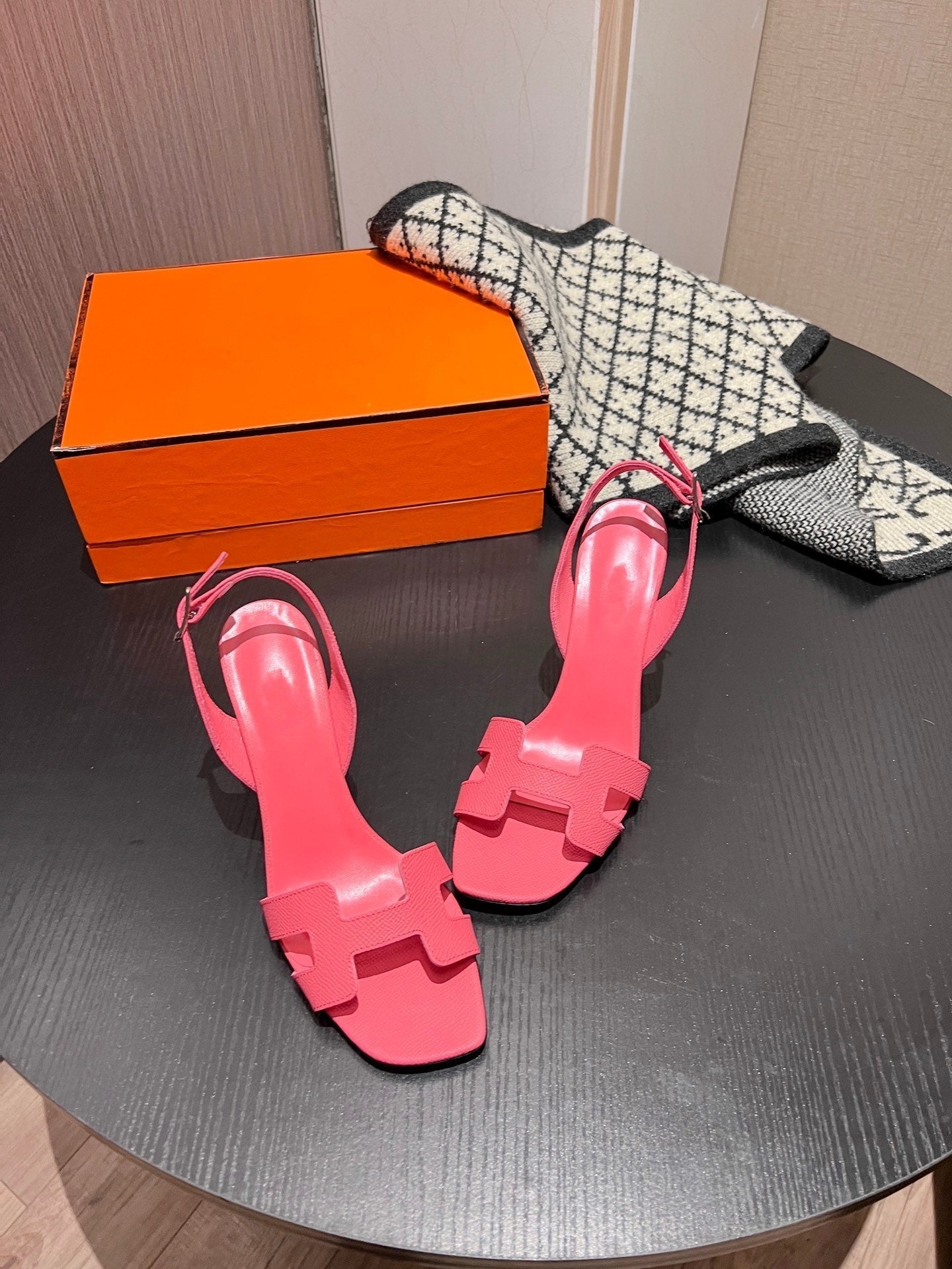 HERMES Slingback Sandal Eternite 95 Light Brick