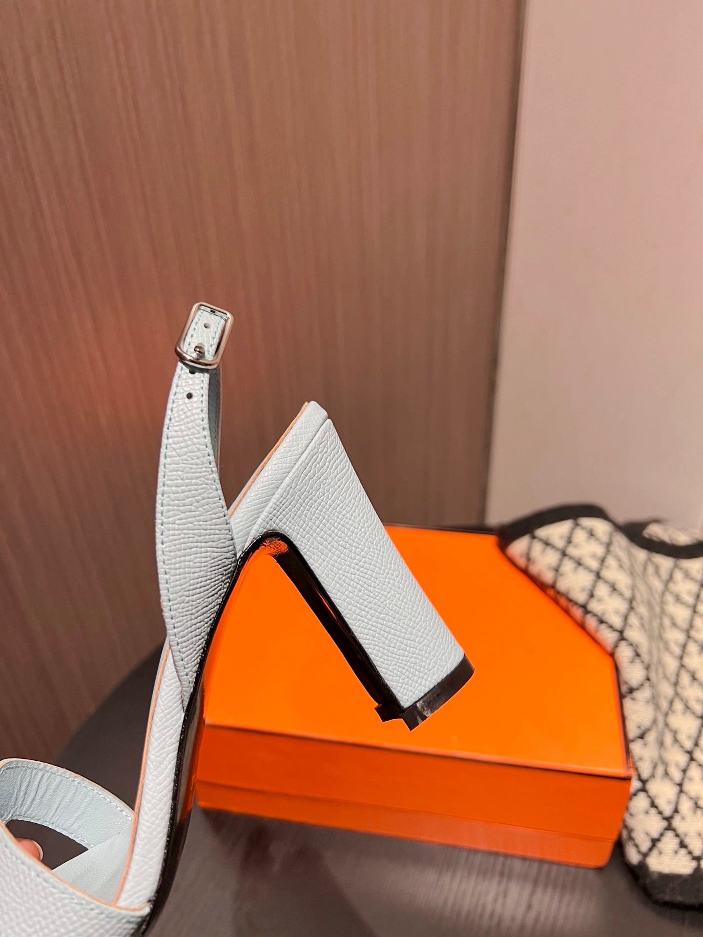HERMES Slingback Sandal Eternite 95 Sky blue