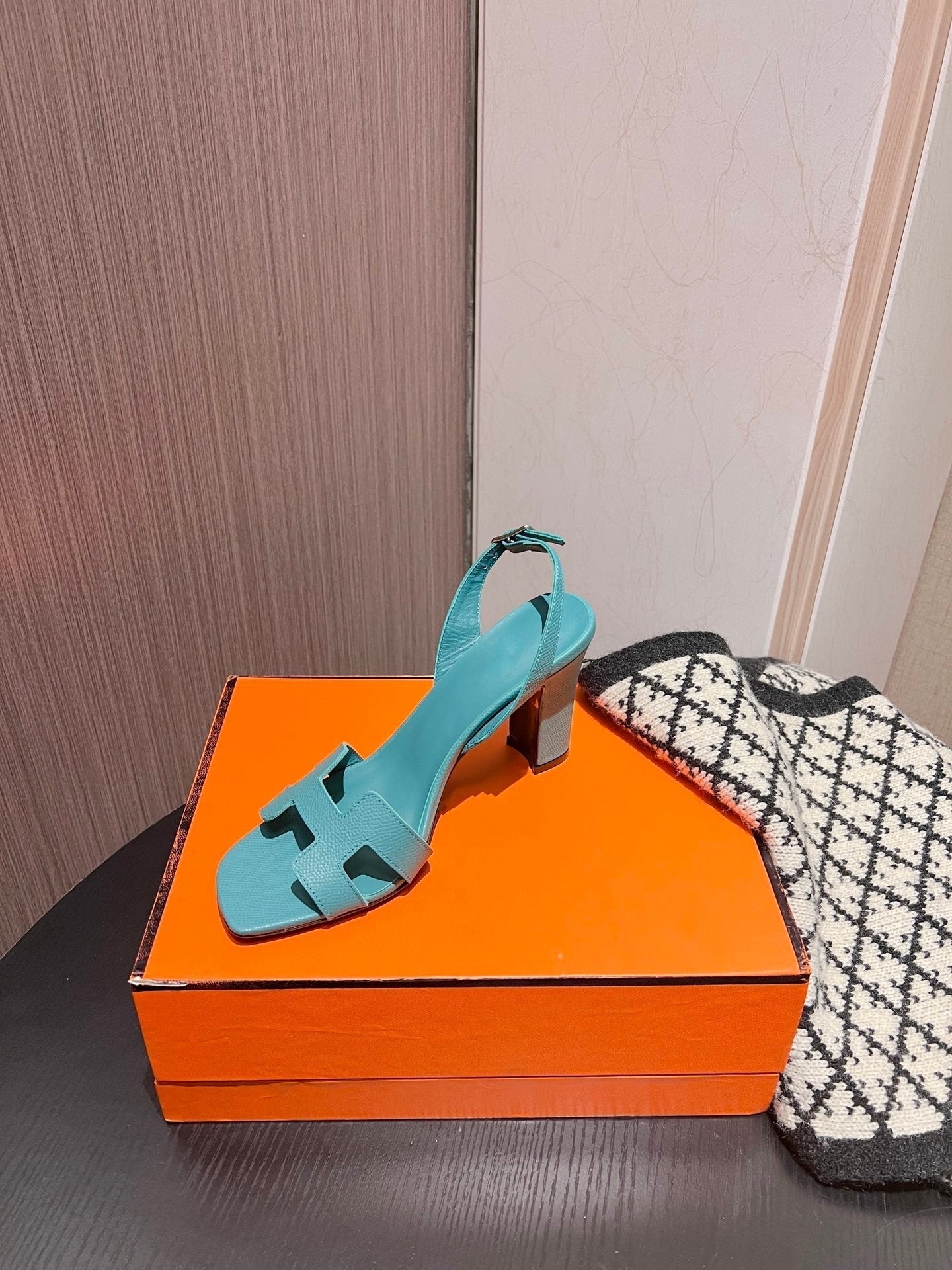 HERMES Slingback Sandal Eternite 95 Sky
