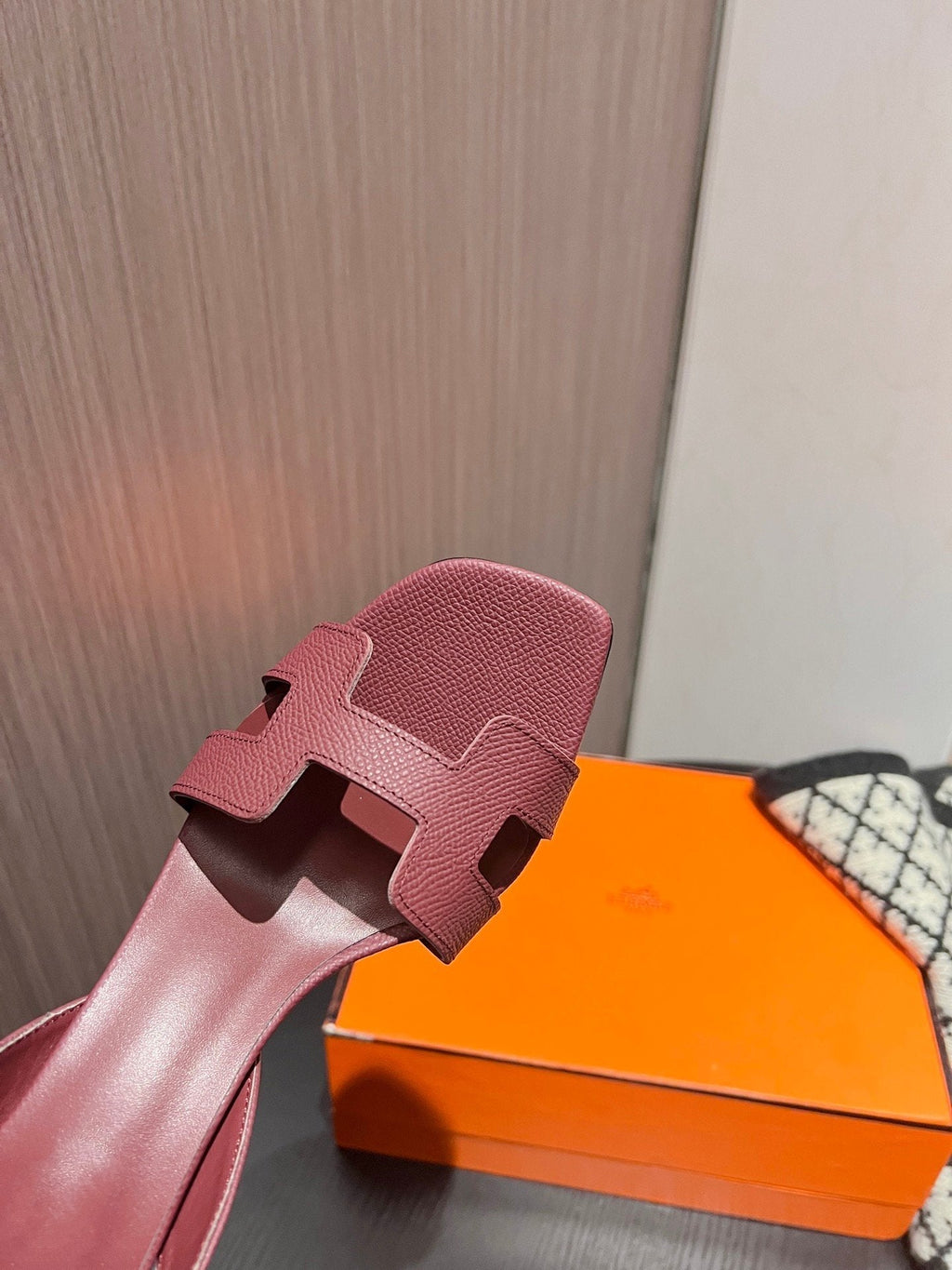 HERMES Slingback Sandal Eternite 95 Cherry