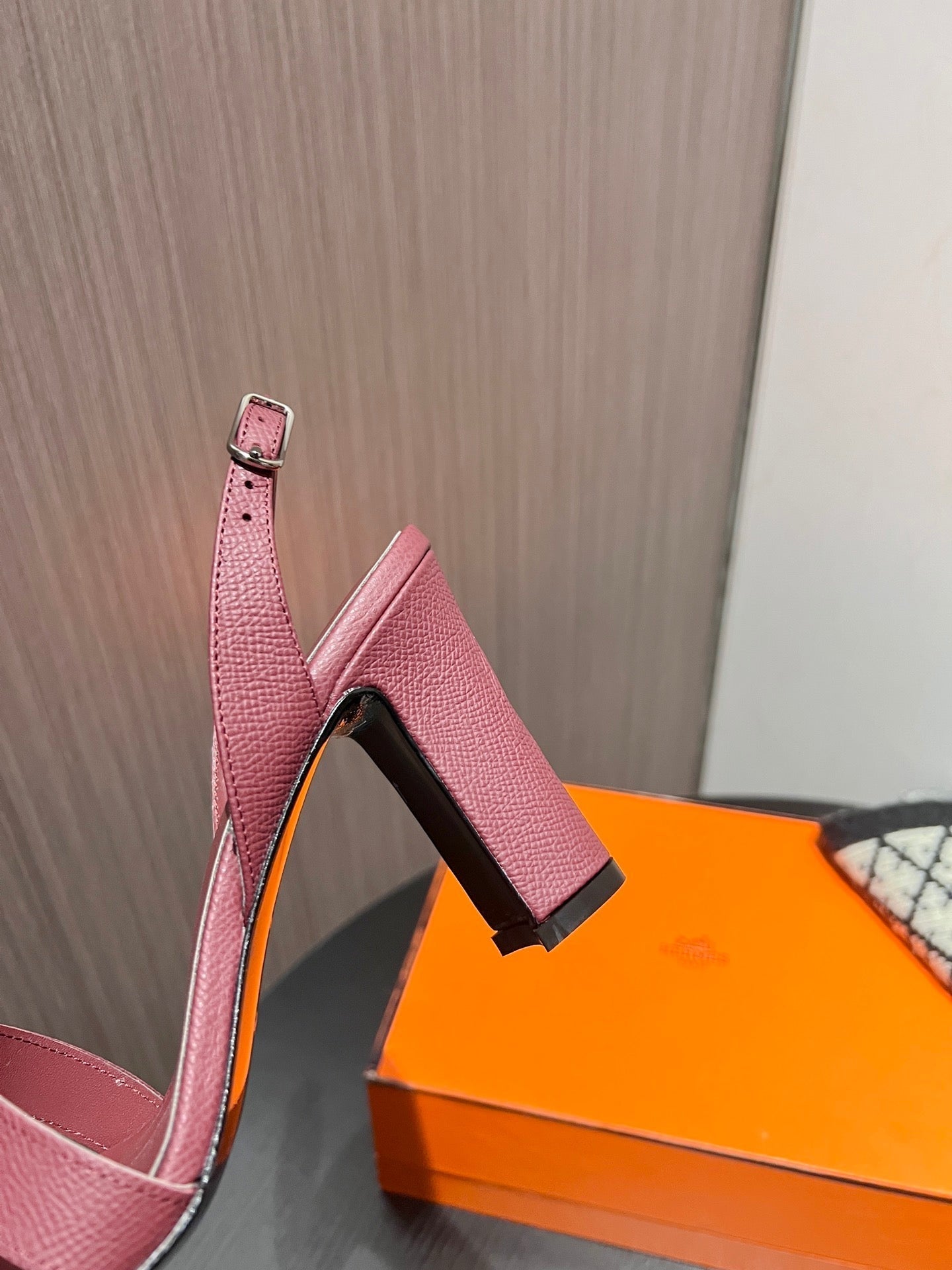 HERMES Slingback Sandal Eternite 95 Cherry