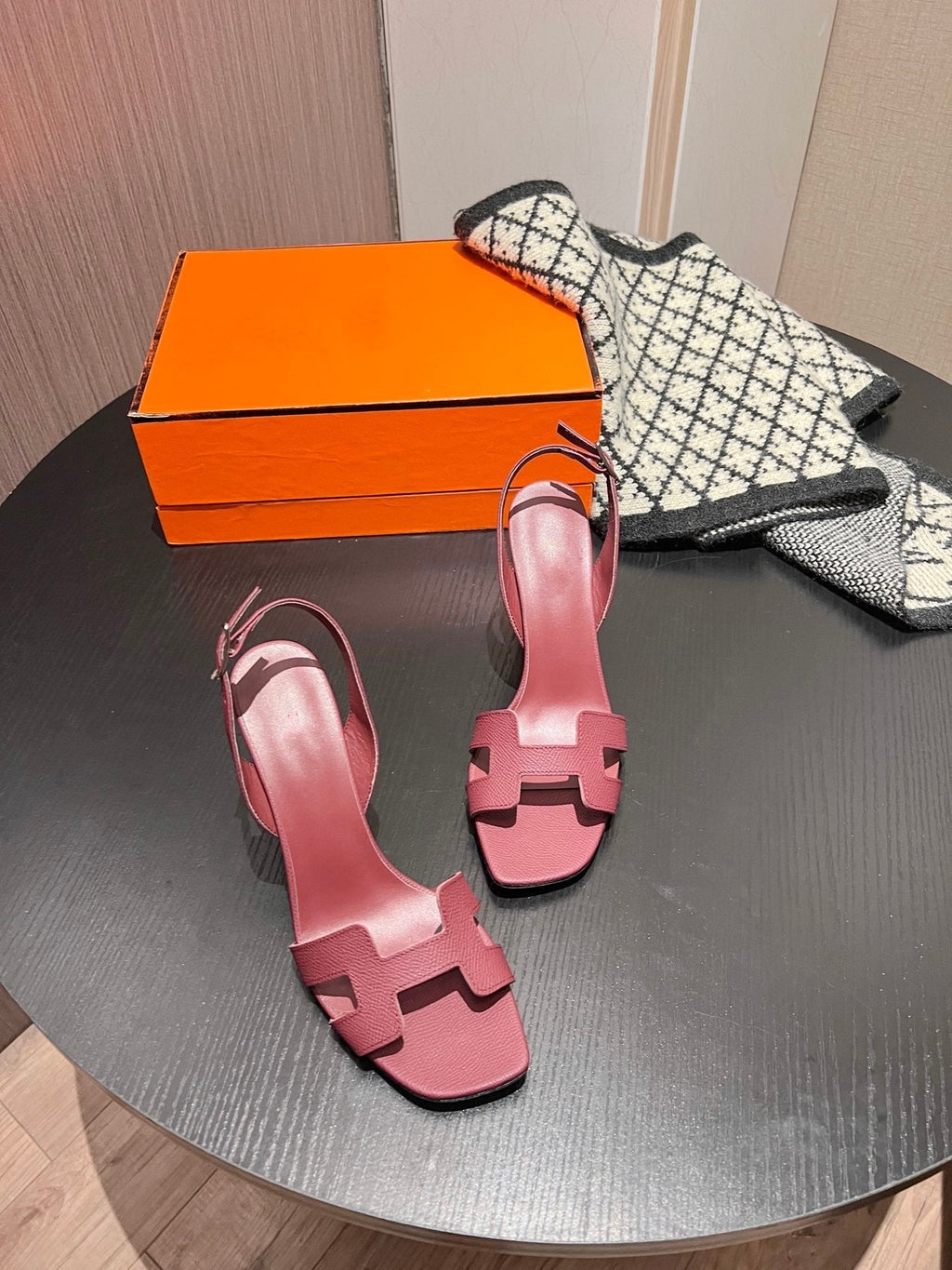 HERMES Slingback Sandal Eternite 95 Cherry