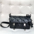 DIOR SMALL CAMP BAG 23 IN BLACK CALFSKIN