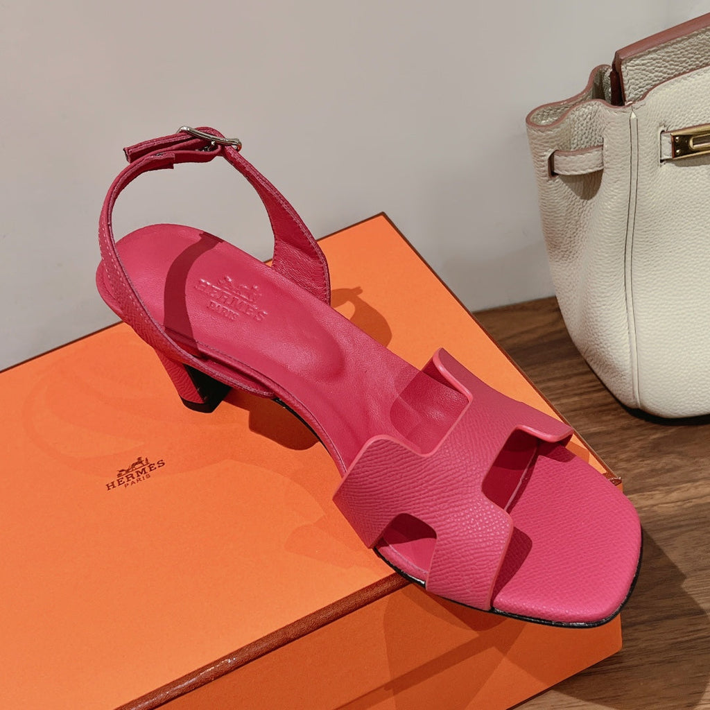 HERMES SLINGBACK SANDAL ETERNITE 75 BRIGHT PINK LAMBSKIN