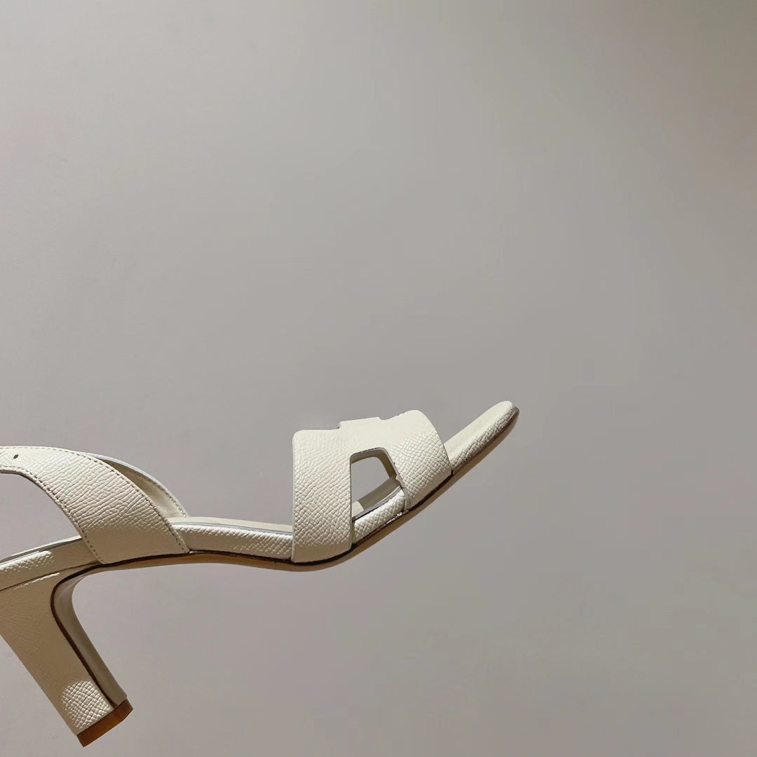 HERMES SLINGBACK SANDAL ETERNITE 75 CREAMY WHITE LAMBSKIN