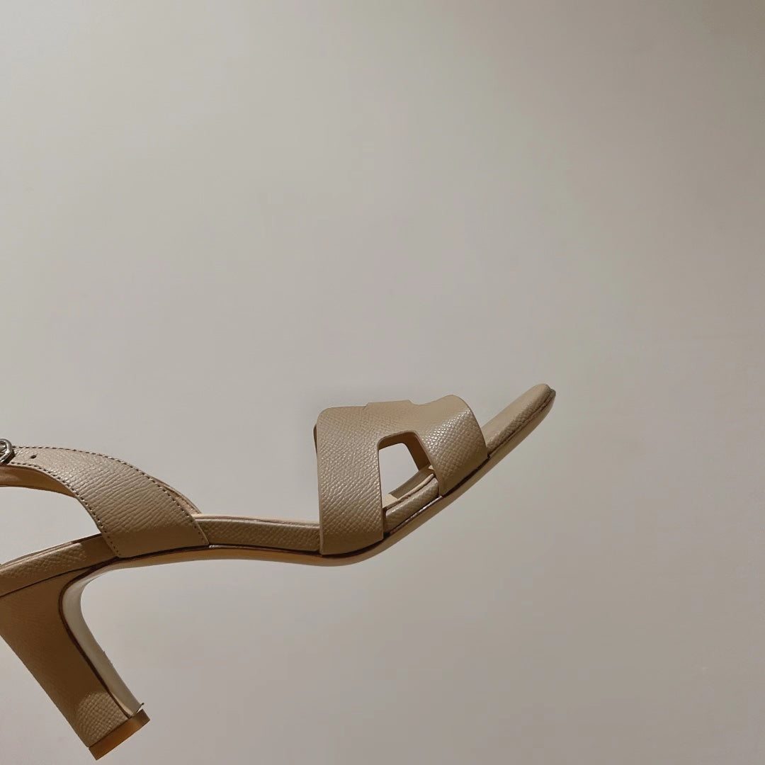 HERMES SLINGBACK SANDAL ETERNITE 75 BEIGE LAMBSKIN