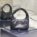 PRADA HOBO BAG 21 IN BLACK SOFT LAMBSKIN