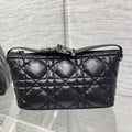 DIOR TRAVEL NOMAD POUCH 22 IN BLACK MACROCANNAGE LAMBSKIN