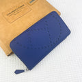 HERMES SILK'IN HOLED CLASSIC WALLET 20 COBALT GRAINED CALFSKIN