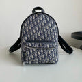 DIOR LARGE BACKPACK 42 BLUE OBLIQUE JACQUARD