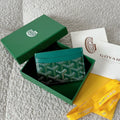 SAINT-SULPICE CARD WALLET 10 IN GREEN GOYARDINE CANVAS AND CALFSKIN