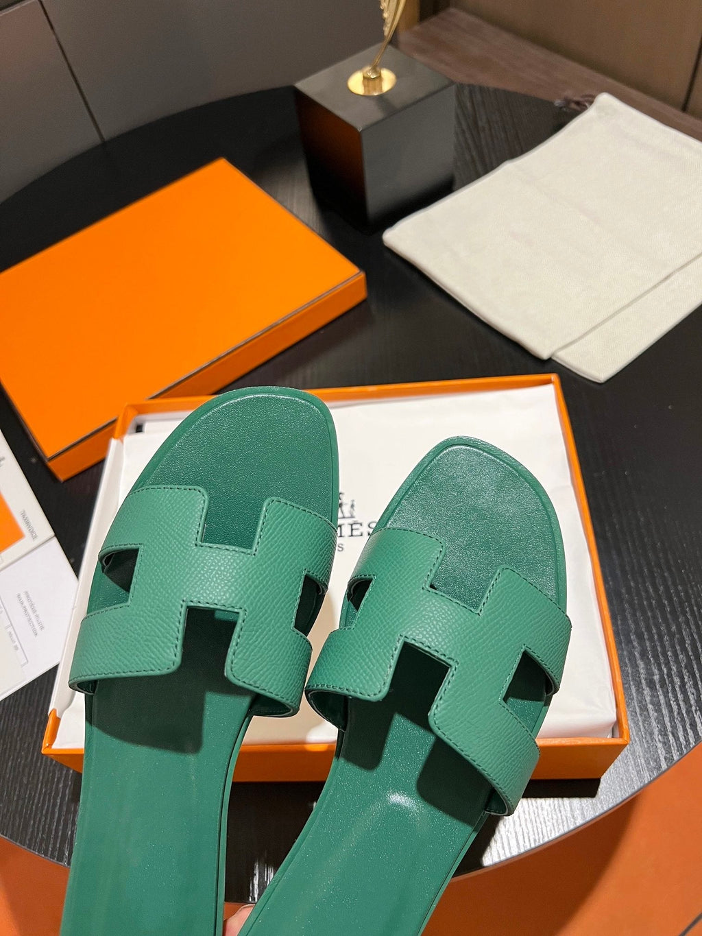 HERMES 0RAN SANDAL Leather Ocean
