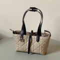 DIOR MINI TOUJOURS BAG 23 IN BEIGE CANNAGE CALFSKIN BLACK STRAP