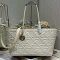 DIOR LARGE 41 TOUJOURS BAG IN WHITE MACROCANNAGE LAMBSKIN