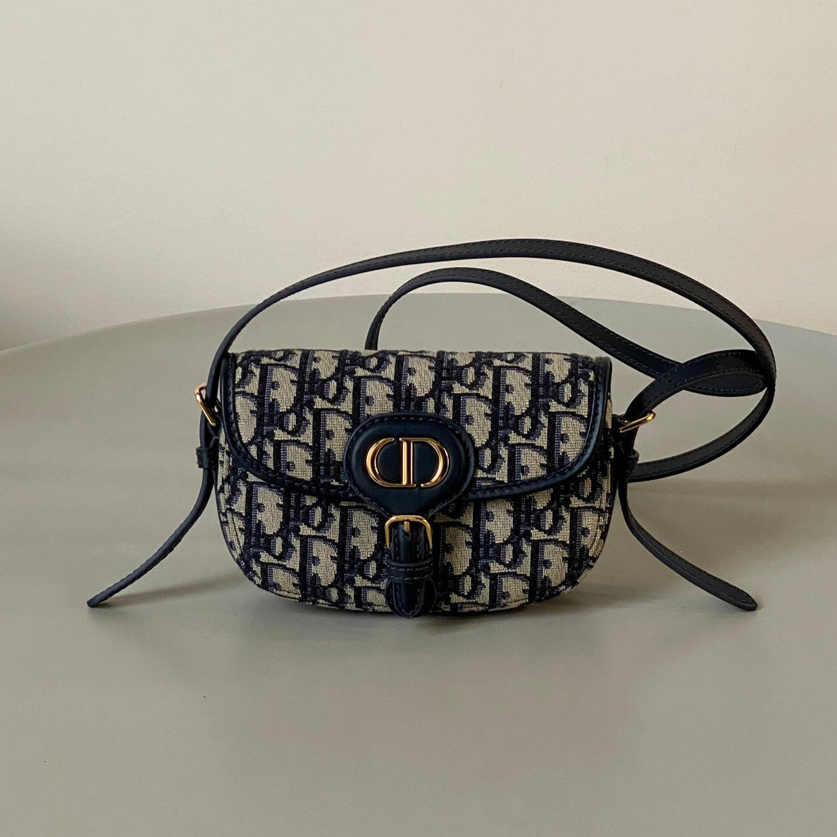 DIOR BOBBY EAST-WEST BAG 17 IN BLACK OBLIQUE JACQUARD