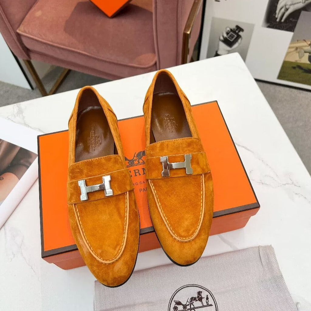 HERMES PARIS LOAFER AMBER SUEDE
