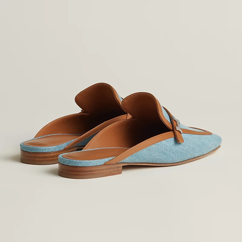 HERMES Groupie Mule Bleu Clair