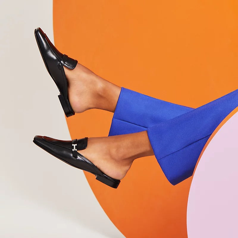 HERMES Groupie Mule Noir