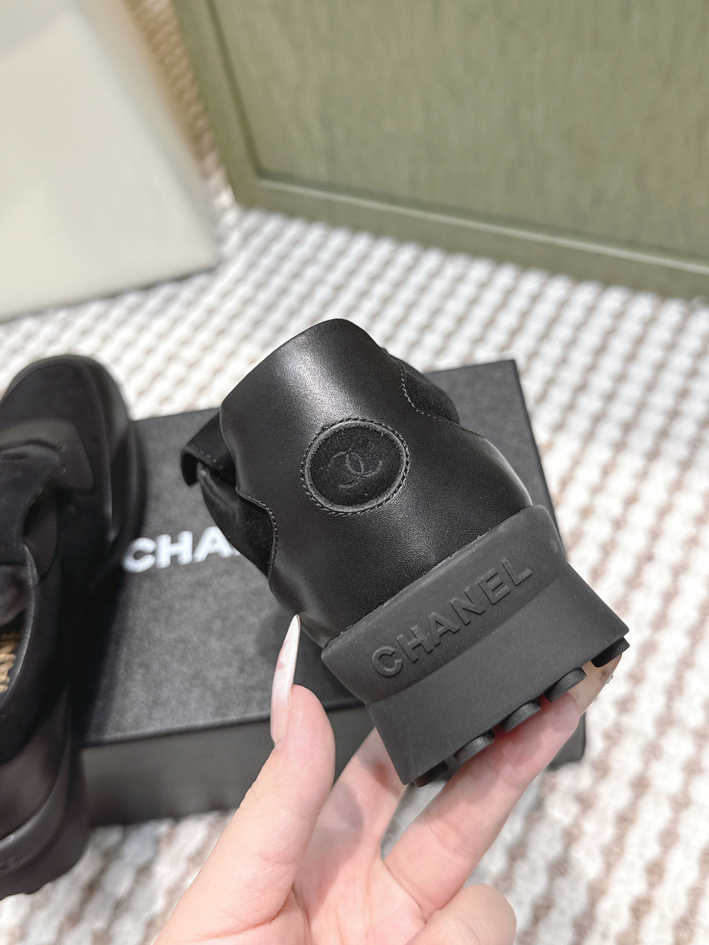 CHANEL 25S SNEAKERS 35MM IN BLACK SUEDE WITH VELCRO STRAPS