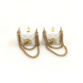 18K  Chanel White Bag Earrings