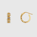 18K Double Gucci Embellished Script Letter Earrings