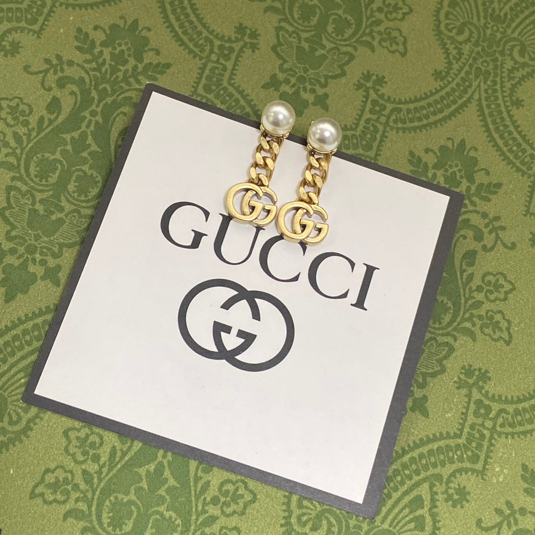 18K Double Gucci Chain Earrings