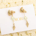 18K Dior Pearl Pendant Earrings