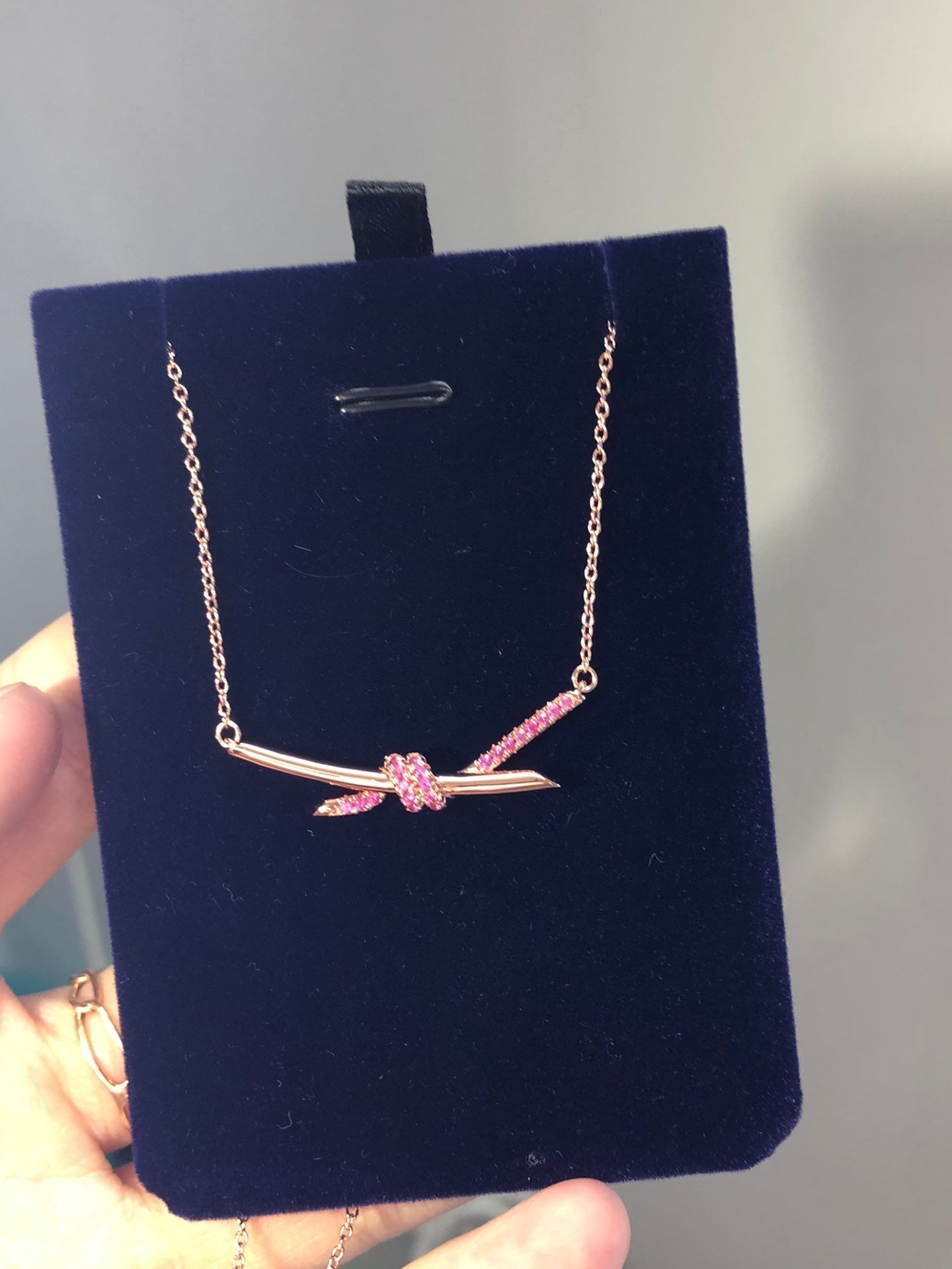 18K Tiffany Knot Pendant Diamond Necklace
