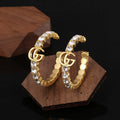 18K Double Gucci Color Crystal Earrings