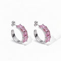 18K Celine Pink Crystal Earrings