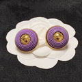 18K  Chanel Purple Resin Earrings