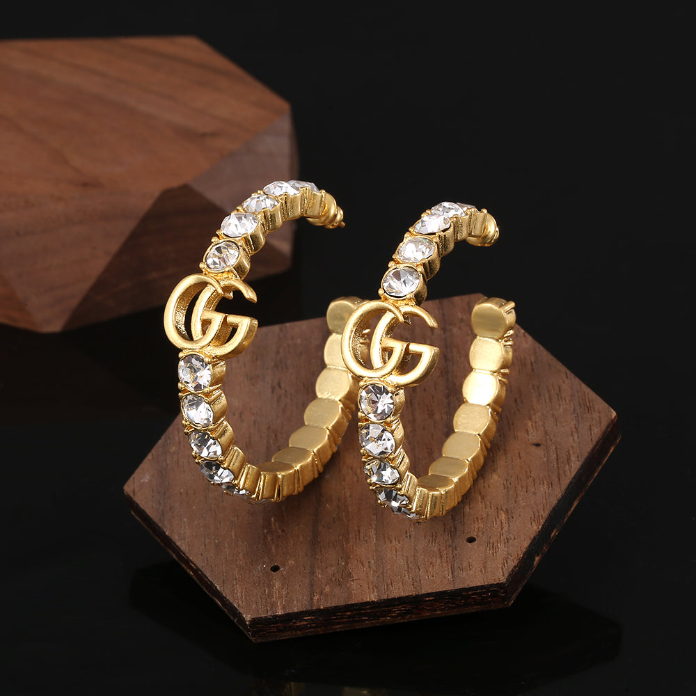 18K Double Gucci Circle Earrings