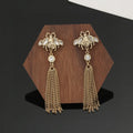 18K Double Gucci Bee Tassel Crystal Earrings