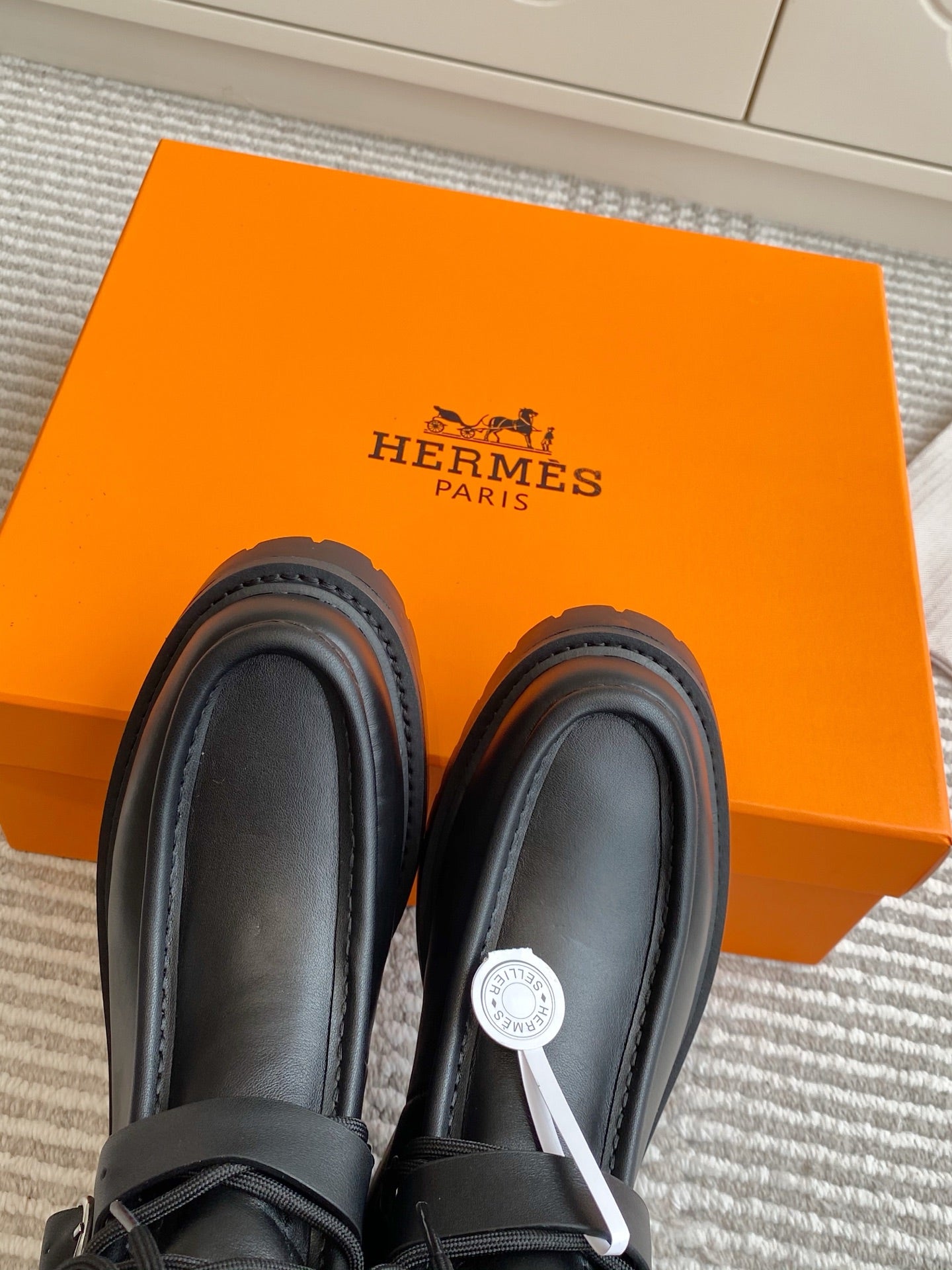 HERMES 25S ANKLE BOOTS IN BLACK LAMBSKIN