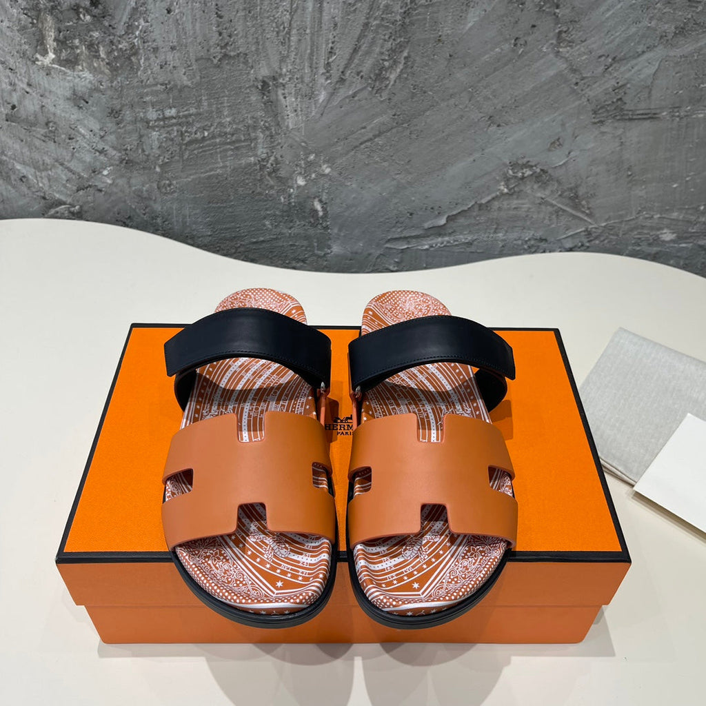 HERMES CHYPRE SANDAL CARAMEL CALFSKIN UNIQUE