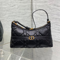 DIOR MISS CARO CIGALE MINI 24 BAG IN BLACK MACROCANNAGE LAMBSKIN