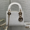 DIOR MINI 17 LADY BAG IN WHITE SNAKESKIN PATTERN LAMBSKIN