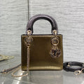 DIOR MINI 17 LADY BAG IN GOLD METALLIC LAMBSKIN